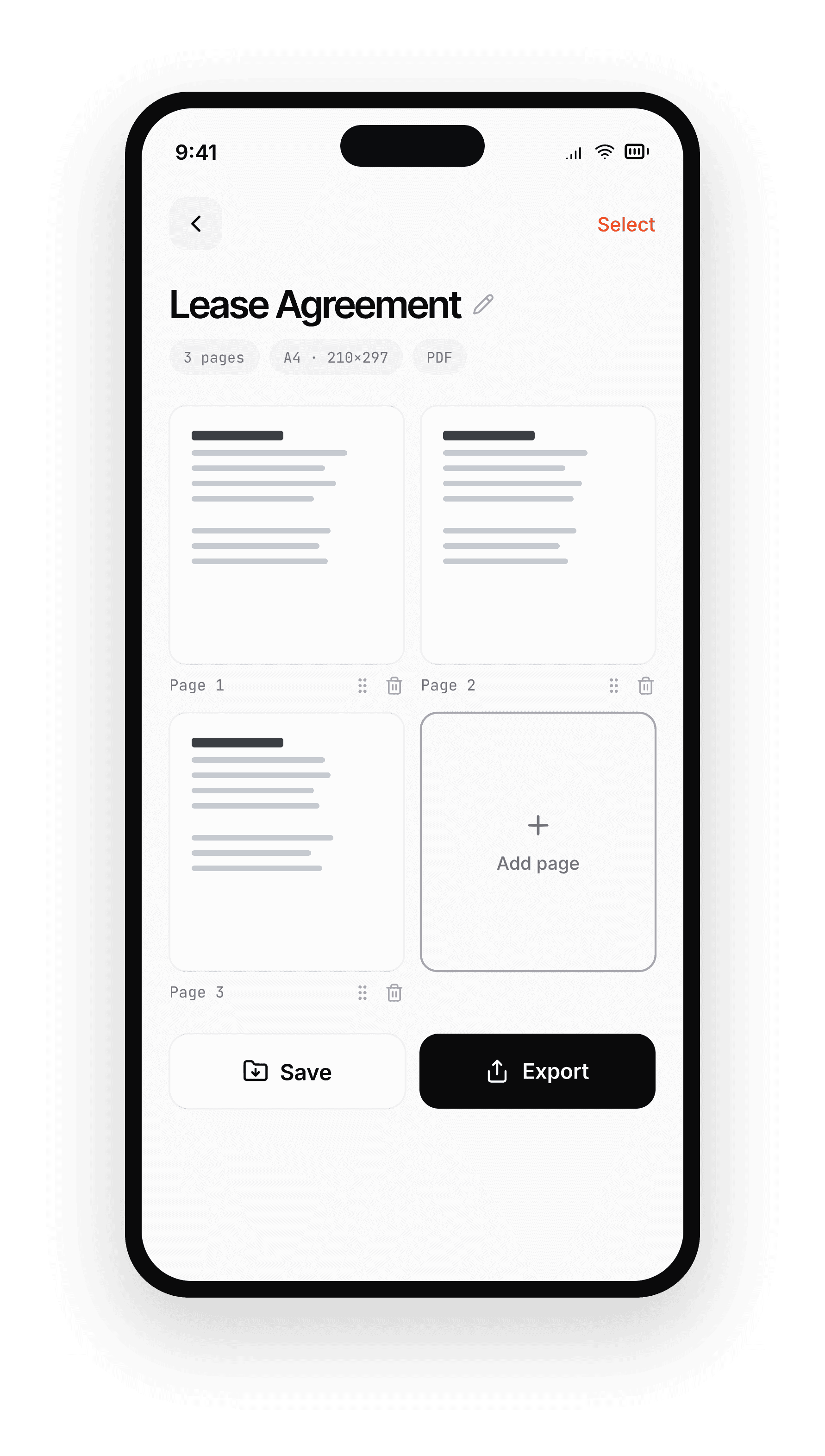 TerryScan Multi-page Review screen